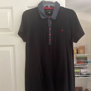 Tommy Hilfiger Black Midi Dress with Red Accents